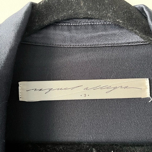 Raquel Allegra Silky Viscose-Rayon Jacket Blazer in Navy Blue Size 3 - Picture 3 of 15